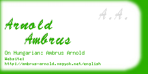 arnold ambrus business card